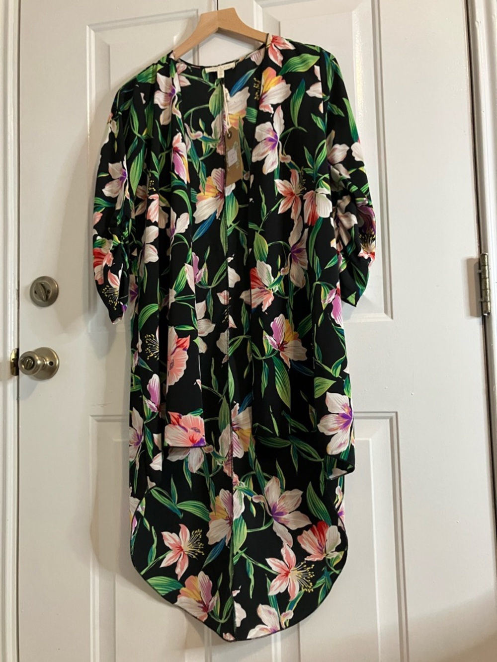 Flint & moss-floral print kimono/cardigan